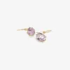 18k & small oval rose lavender amethyst east/west earrings