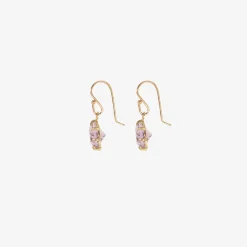 18k & small oval rose lavender amethyst east/west earrings