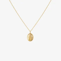 18k & small oval rutilated quartz pendant, 6.15ct
