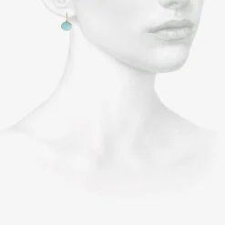 18k & small oval sleeping beauty turquoise earrings, 8.10ct
