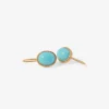 18k & small oval turquoise earrings with platinum bezel