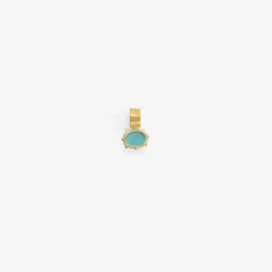22k & small oval turquoise pendant