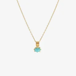 22k & small oval turquoise pendant