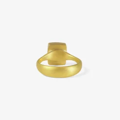 18k & small pyrite in quartz chiclet ring, 3.7ct