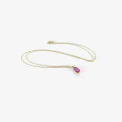 18k & small ruby teardrop pendant, 1.31ct