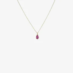 18k & small ruby teardrop pendant, 1.31ct
