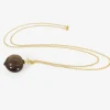 10k & smoky quartz hickory nut pendant