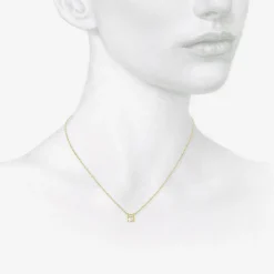 14k & solitaire diamond pendant with fig box, 0.23ct