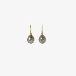 18k & sparkly grey rose-cut diamond earrings, 5ct