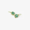 18k & square emerald single drop earrings, 3.62ct