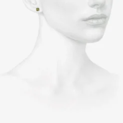 18k & square green sapphire studs