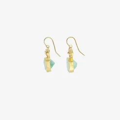 18k & square-cut light, bright colombian emerald earrings with bow tops, 20ct