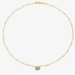 18k & squarish colombian emerald echo necklace, 2.07ct