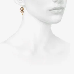 18k & sterling silver bezel-set herkimer diamond double drop earrings with 22k drops