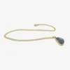 18k & stormy sapphire sequin pebble pendant, 4.39ct