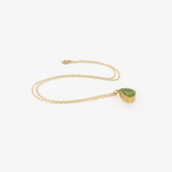 22k & teardrop-shaped acid green paraiba tourmaline pendant, 5.95ct
