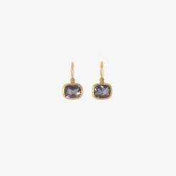 18k & tiny cushion-shaped iolite drop earrings, 4.79ct