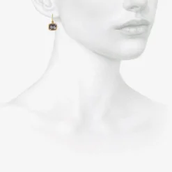 18k & tiny cushion-shaped iolite drop earrings, 4.79ct