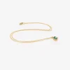 18k & tiny emerald-cut ethiopian emerald pendant, .82ct