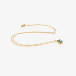 18k & tiny emerald-cut ethiopian emerald pendant, .82ct