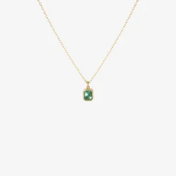 18k & tiny emerald-cut ethiopian emerald pendant, .82ct