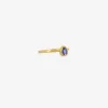 18k & tiny pear-shaped dark blue sapphire ring, .33ct
