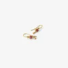 18k & tiny rectangular ruby earrings with 22k drops