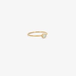 18k & tiny round australian opal ring