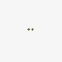 18k & tiny round cabochon colombian emerald studs, .40ct