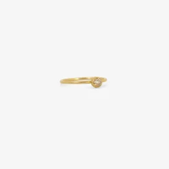 18k & tiny round white diamond ring, .15ct