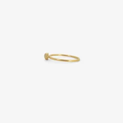 18k & tiny round white diamond ring, .15ct
