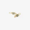 18k & tiny square-cut blue beryl earrings with 22k drops