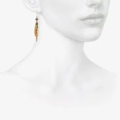 18k & tourmaline large damselfly earrings with dangling wings
