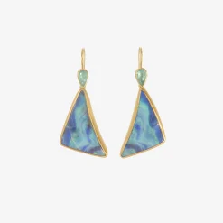 22k & triangular boulder opal earrings with paraiba tourmaline