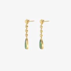 22k & triple diamond chime earrings with emeralds