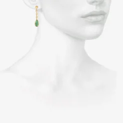 22k & triple diamond chime earrings with emeralds