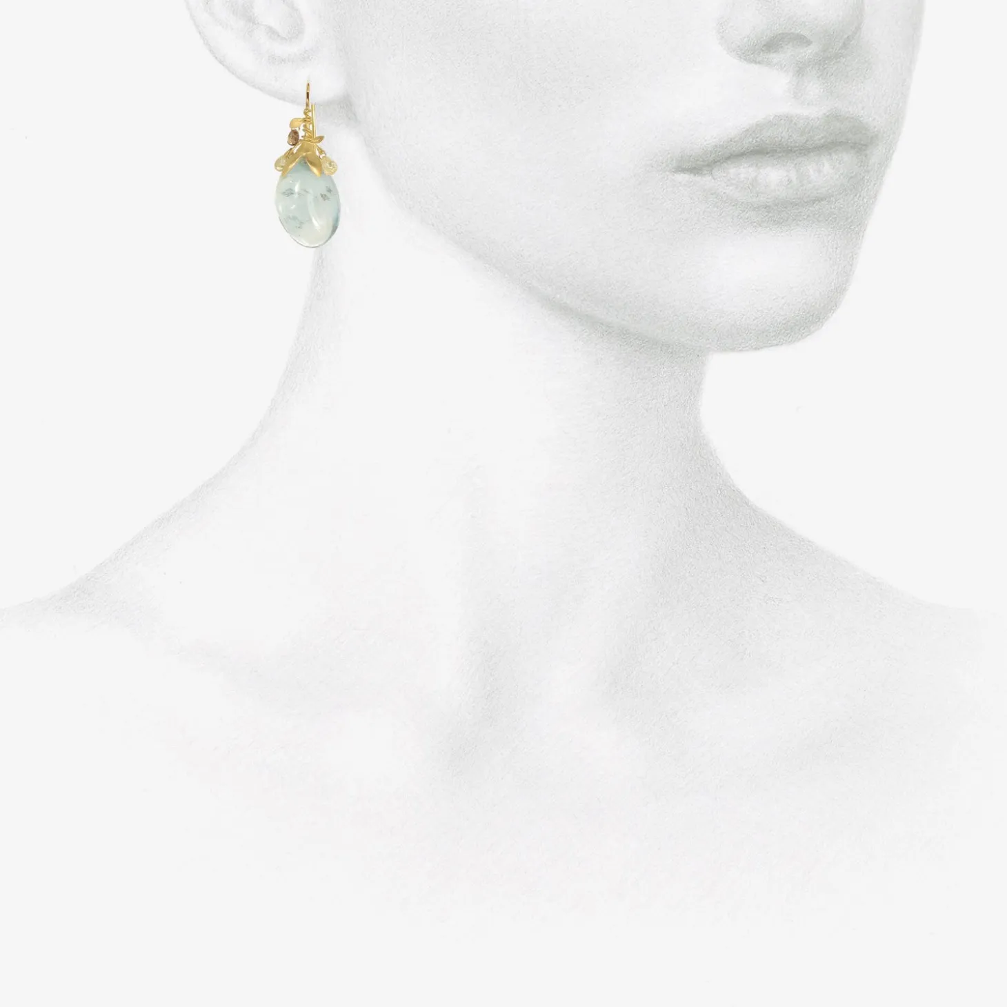 18k & tumbled clear blue aquamarine eggplant earrings with diamond briolettes