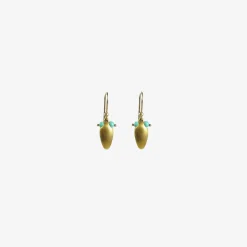 22k & turquoise eye bug earrings