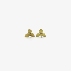 18k & turquoise single trillium studs
