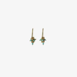14k & turquoise small raspberry earrings