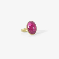 18k & vibrant pink tourmaline ring, 7.23ct