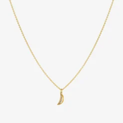 18k & waxing disco moon sliver diamond pendant, .51ct