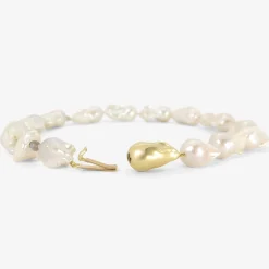 14k & white baroque freshwater pearl bunny necklace