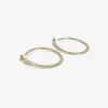 14k & white diamond deluxe wedge hoops on posts, .31ct