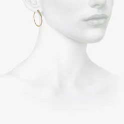 14k & white diamond deluxe wedge hoops on posts, .31ct