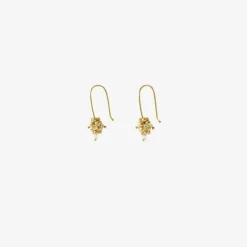 14k & white diamond small raspberry earrings