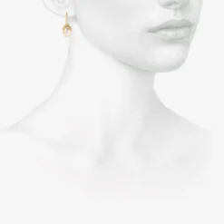 18k & white freshwater pearl eggplant earrings