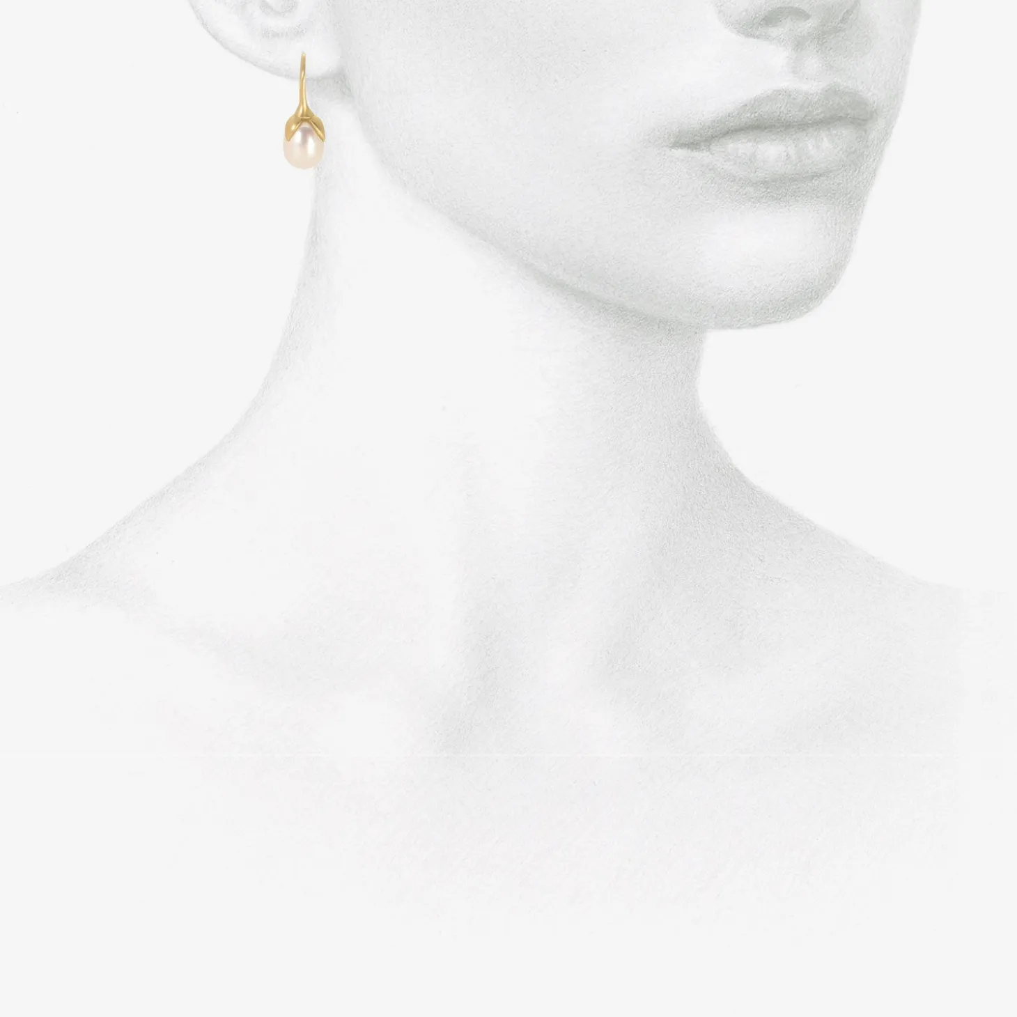18k & white freshwater pearl eggplant earrings