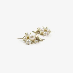 10k & white pearl bug cluster earrings