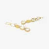 22k & white sapphire quadruple drop earrings, 5.29ct